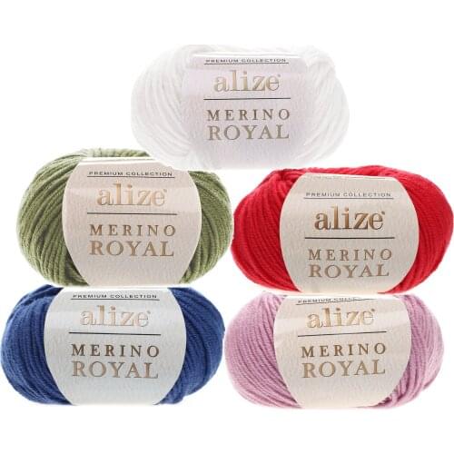 Alize Merino Royal 50gr-100mt %100 Wool DIY Knitting Crochet Wrap Beanie Sweater Blanket Kids Adults Knitwears Cashmere