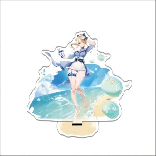 Anime Genshin Impact Barbara Jean Gunnhildr Acrylic Figure Stand Display Model Plate Cosplay Table Decorate Cartoon Toy Gifts