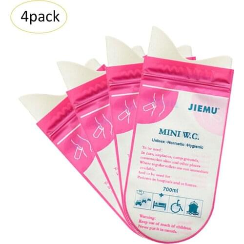 700ML Car Emergency Pee Urinal Vomit Bag Convenient Urine Storage Bag Must-have Mini Toilet Bag For Outdoor Self-Driving 4PCS