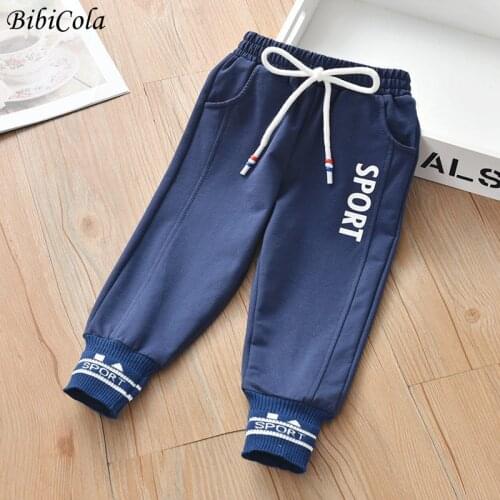 BibiCola Casual Baby Kids Boys Girls Long Trousers Cotton Autumn Spring Sport Pants 2-6 Year Old Toddler Children Clothing