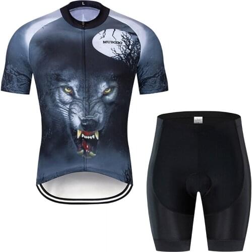 Ciclismo cycling jerseys set new 2019 ropa de ciclismo para hombre The jersey is blue printed with a pattern of animals