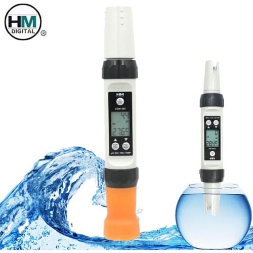 COM-360 Digital EC PH TDS meter EC tester Portable Waterproof for Labs Hydroponics Pools Scientific Testing 30%off