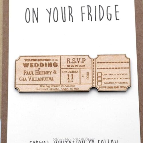 Rustic tree save the date magnet, Wedding invitations ticket Favors,Bridal Shower Favor Tags