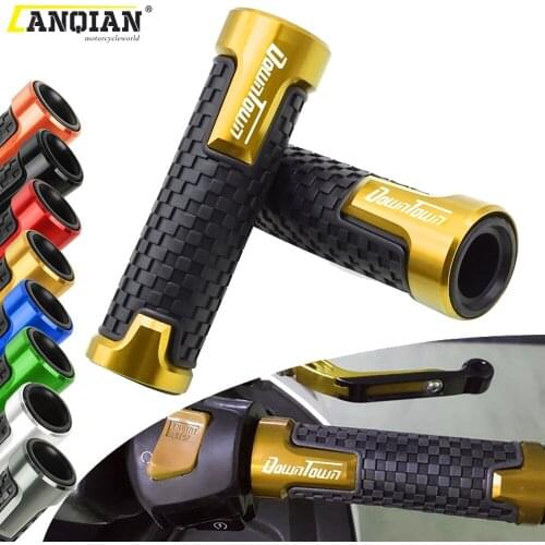 For Yamaha KYMCO DOWNTOWN 125 200 300 350 All Year 7/8" 22mm Motorcycle CNC Aluminum Rubber Handlebar Hand Grips Bar End Grip