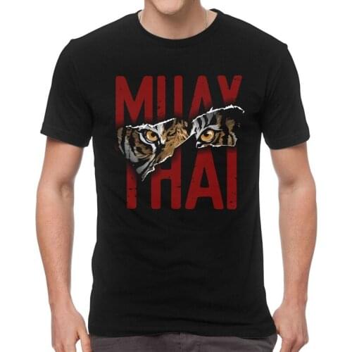 Muay Thai Tiger T Shirts Men Short Sleeve Cotton T-shirts Thailand Martial Art Fighter Spirit Tee Top Harajuku Tshirts Gift Idea