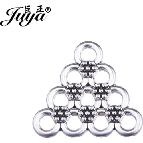 JUYA Vintage Hollowed Connector 10 Holes Ancient Jewelry Making Findings 23x26mm 6pcs/lot Cheap Alloy Connectors CR0088