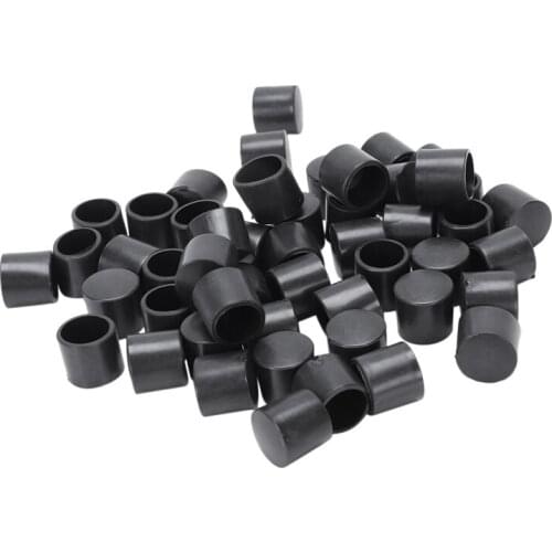 Quality 50 Pcs Black Rubber PVC Flexible Round End Cap Round 12mm Foot Cover