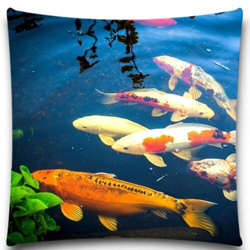 Square cryprinus carpiod Pillow Case Home 2D Printing Brief Style Pillow shams 5 size 9 style for sofa car bedroom
