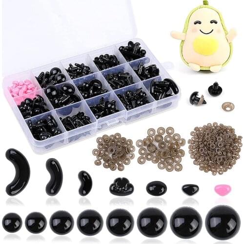 LMDZ Various Sizes 586 Pcs Plastic Safety Eyes And Noses For Stuffed Animals Needle Felting Eyes Kit For Doll Making