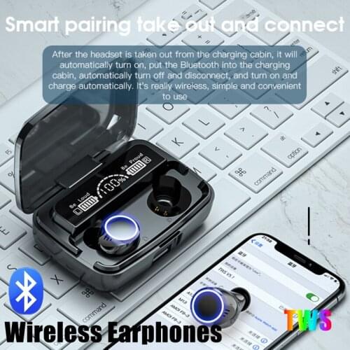 M11-1 TWS Wireless Bluetooth Earphones Mini Wireless Earbuds Deep Bass Sports Headset With Charging Box Compitable With Phone