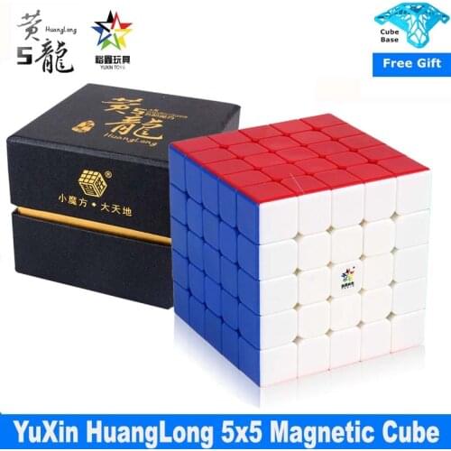 YuXin HuangLong 5x5 M Magnetic Magic Cube Professional Game Puzzle Zhisheng 5x5x5 Speed Cube Twist Cubo Magico