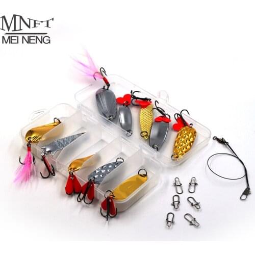 MNFT 10Pcs/Box Fishing Metal Spinner Set 5g 6g 8g 10g 13g Spoon Hard Gold Silver Bait Fishing Tackle Gear Artificial Bait