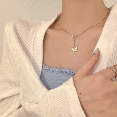 Fashion Delicate Jewelry Necklace For Women Jewelry Single One Layer Butterfly Pendant Necklace Korean trend Party Jewelry Gift