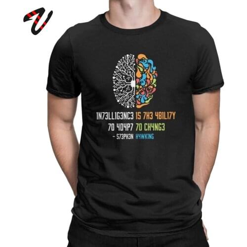 100% Cotton Tee Shirt Intelligence Men T Shirt Intelligence Is The Ability To Adapt To Change Vintage Science Slogan T-Shirt