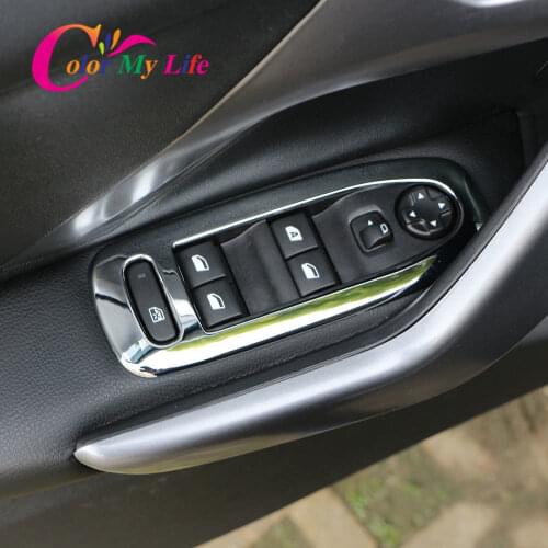 Interior Car Door Windows Lifter Button Panel Cover Trim Sticker Fit for Peugeot 308 CC 2009 - 2016 Accessories