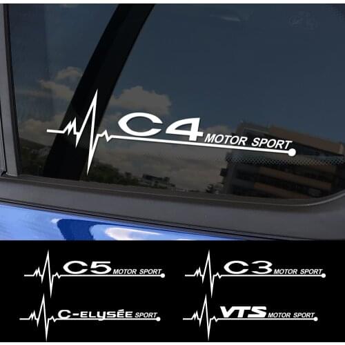 2PCS Funny Car Stickers Sport Auto Side Window Vinyl Decals For Citroen C4 C1 C5 C3 C6 C-ELYSEE VTS Car Window Decor Accessories