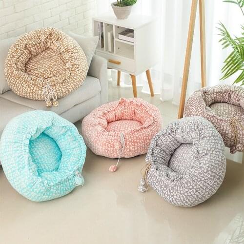 New Super Soft Adjustable Round Pet Bed Kennel Dog Cat Winter Warm Sleeping Bag For Small Large Pets Mat Portable Cat Supplies