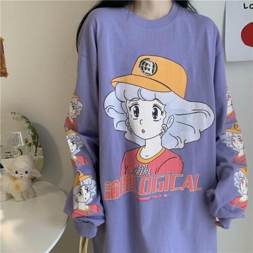 Autumn And Winter New WomenS Sweatshirt Japanese College Style Cartoon Anime Hoodie Women Plus Size Pullover