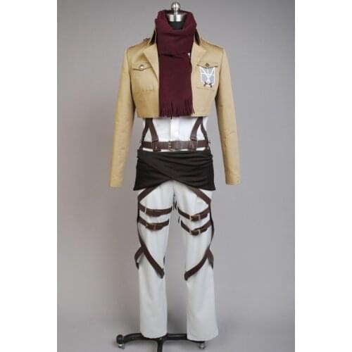 Attack on Titan Cosplay Mikasa Ackerman Cosplay Costume Full Set Uniform Halloween Carnival Women Costume