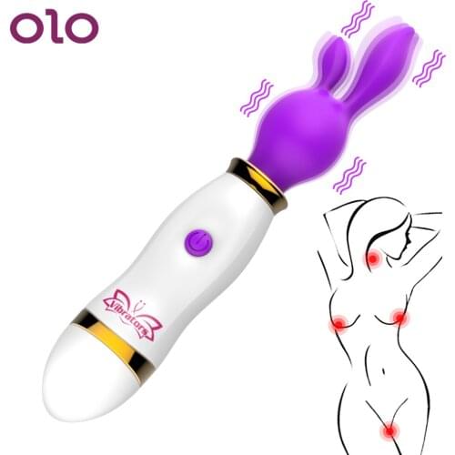 OLO AV Stick Silicone Female Masturbation 12 Speed Massage Stick Clitoris Stimulate Rabbit Vibrator Magic Rod Sex Toys for Woman