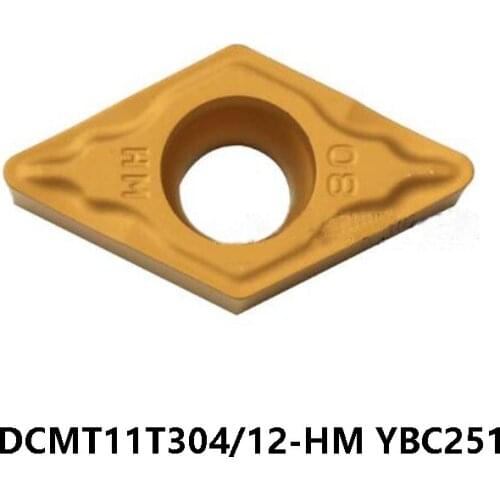 Original DCMT 11T304 11T312 Carbide Inserts for Steel DCMT11T304-HM DCMT11T312-HM YBC251 Turning Tools Lathe Cutter CNC Cutting
