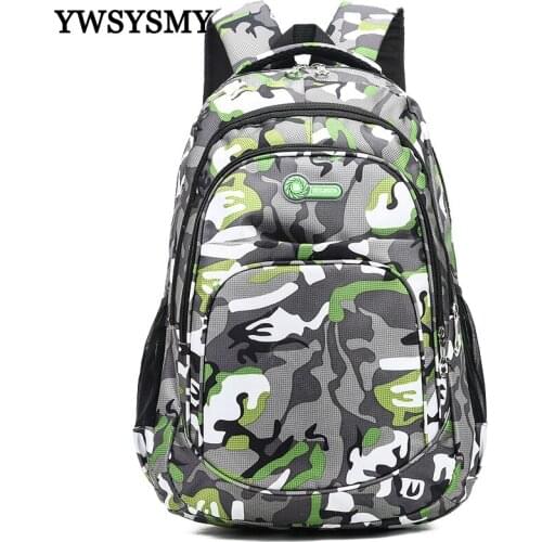 Fashion Camouflage Children Backpack Large Capacity Outdoor Travel Backpack for Teenager Boys and Girls Student School Bags