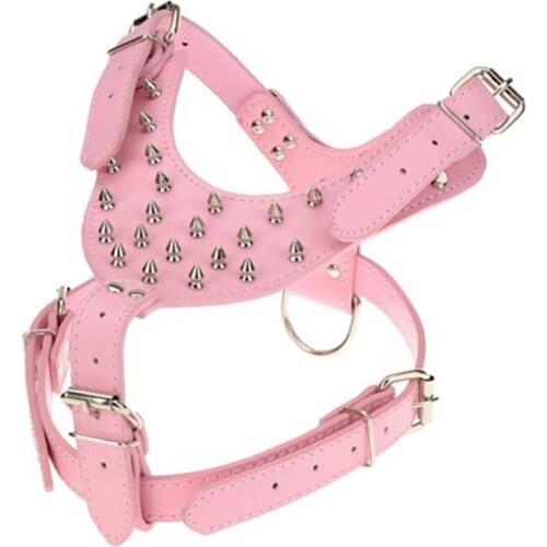 Dog Harness Spiked Studded PU Leather Dog Harness Large Dog Pitbull Bully Husky Terrier Big Dog Harness Diamond PU Harness