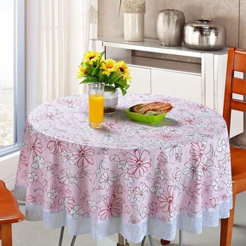 PVC Tablecloth Waterproof, Oil Proof And Wash Free Garden Family Hotel Barbecue Round Table Tablecloth Tapete