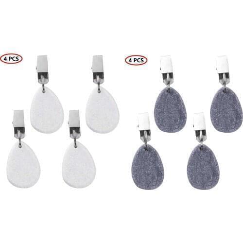 Tablecloth Weighting Rack Teardrop-Shaped Marble Stone Tablecloth Weights Metal Clip for Outdoor Picnic Family Dinner Table Deco