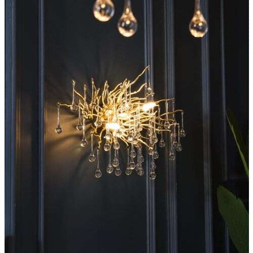 Modern crystal Water droplets Wall lamps Decoration Luxury sconces LED Wall Light Bedroom bedside Decor indoor Light lighting