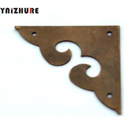 16pcs 45mm Antique Copper Wrap Angle Corner Chinese Furniture Accessories Wooden Flower Clouds Pierced Angle Code For Kok