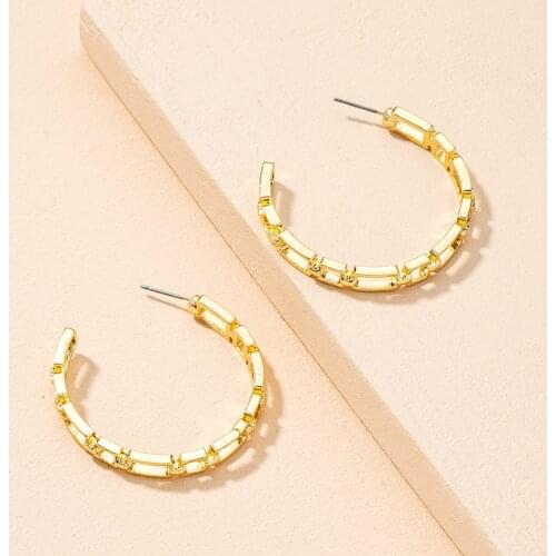 Steel Earrings For Women Golden Wire Unusual Ear Loop Stylish Geometric Chain Earring 2021 Trend