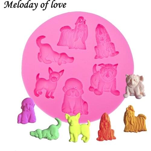 Animals Dogs chocolate DIY fondant cake decorating tools silicone mold dessert decorators moulds T0046