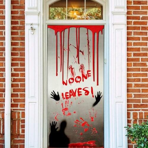 1pc 200x90cm Halloween Decoration Scary Bloody Hand Door Poster For Haunted House Home Decor Halloween Festival Party Supplies