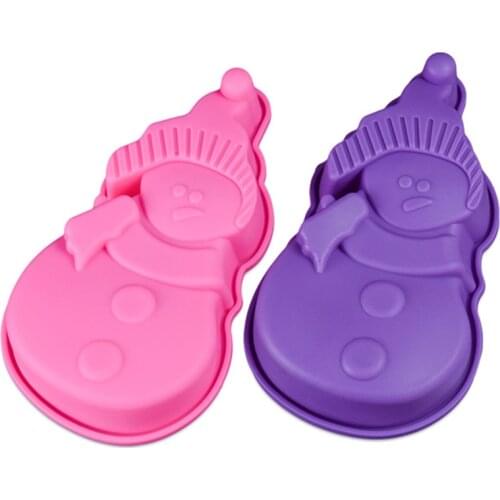 1 Piece DIY Christmas Snowman Cake Mold Cake Mould Kitchen Accessories Cake Decorating Tools FDA Navidad Silicone Molds E433