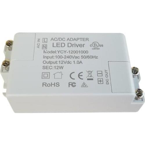 10pieces/lot HOT SALE DC 12V Power Supply 12V LED Driver 12W AC 240V to 12V Lighting Transformer Adapter for LED Lights