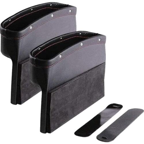 2Pcs Car Seat Storage Pockets Box PU Leather Organizer Auto Space Pocket Stowing Tidying For Cellphone/Wallet/Key/Card