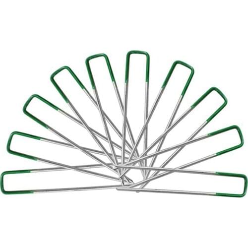 20Pcs Garden Stakes Galvanized Landscape Staples, U-Type Turf Staples for Artificial Gr, Securing Fences Weed Barrier