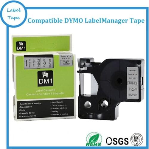 3pcs 9mm Dymo D1 Label Cassettes 40922 Black On Silver Tape DYMO D1 LabelManager Maker