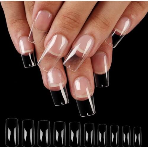 500 pcs/bag French Full Cover False Nail Tips Without Trace Acrylic Artificial Fake Nails Art Manicure Tools