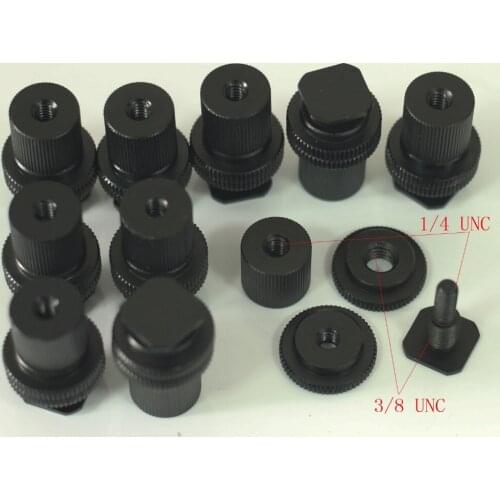 10x 1/4"-20 Tripod Mount Screw male and female to Flash Camera Hot Shoe Adapter (pack of Ten)