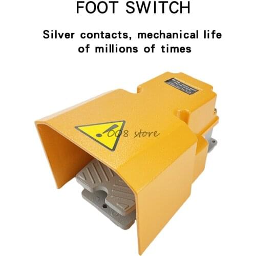 LTH-1/6 Foot Switch Aluminum Shell Machine Tool Parts Silver Point Electrical Power Industrial Reset pedal switch