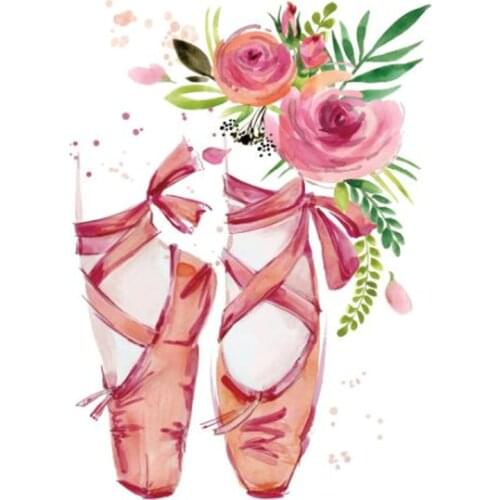 ShinEquin Biker Patch deal with it Clothes Heat Transfer Printing Ballet shoes Flower Iron on patches for clothing PVC Stickers