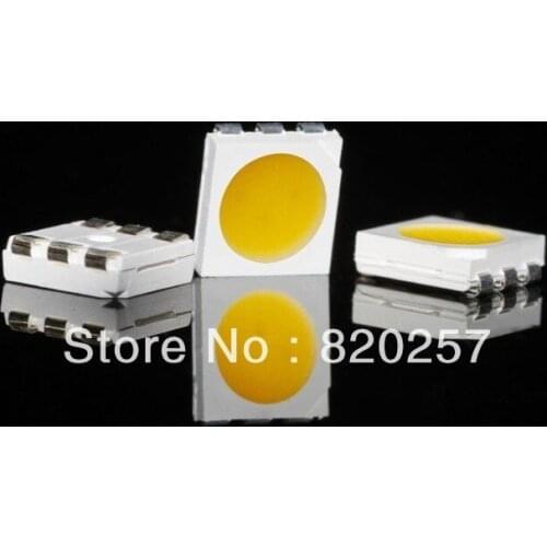 Free shipping 1000pcs lot 5050 smd led 12-15lm tri-chip warm white 3000-35000K