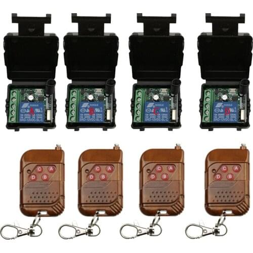Wireless Remote Control Light Switch 10A Relay Output Radio DC12V 1CH 1 Channel Receiver Module + 50-500M Transmitter
