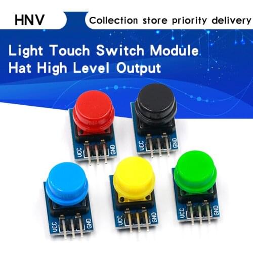 5pcs 12X12MM Big key module Big button module Light touch switch module with hat High level output for arduino or raspberry pi 3
