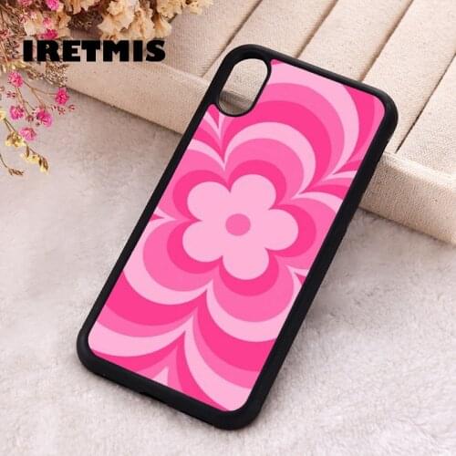 Iretmis 5 5S SE 2020 Phone Cover Case for iPhone 6 6S 7 8 Plus X Xs XR 11 12 Mini Pro Max Rubber Silicone Pink FLOWER TRANCE
