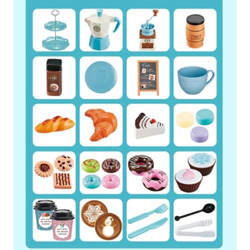 Simulation Kids Pretend Play Tea Party Toy for Little Girls Coffee Machine Dessert BPA-Free Kitchen Toy Gifts Age 3 4 5 6 7 8
