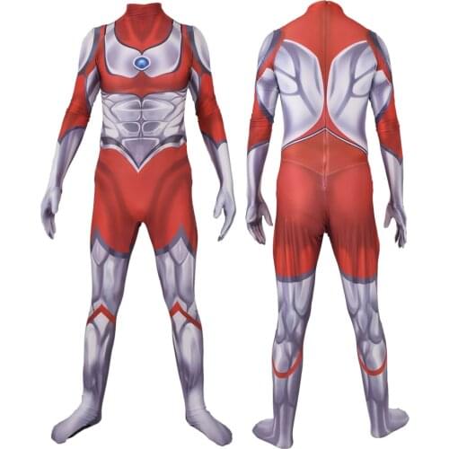 Ultraman Suit Adults Kids Superhero Ultraman Cosplay Costume Halloween Zentai Bodysuit