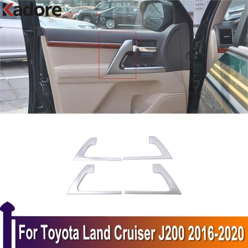 For Toyota Land Cruiser J200 2016-2019 2020 Second Facelift Matte Interior Accessories Door Armrest Handle Decoration Cover Trim
